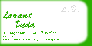 lorant duda business card